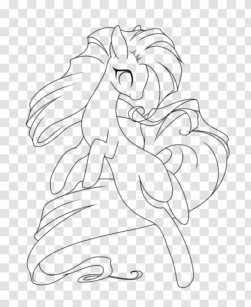 Line Art Pony Drawing - Silhouette - Pegasus Hair Transparent PNG