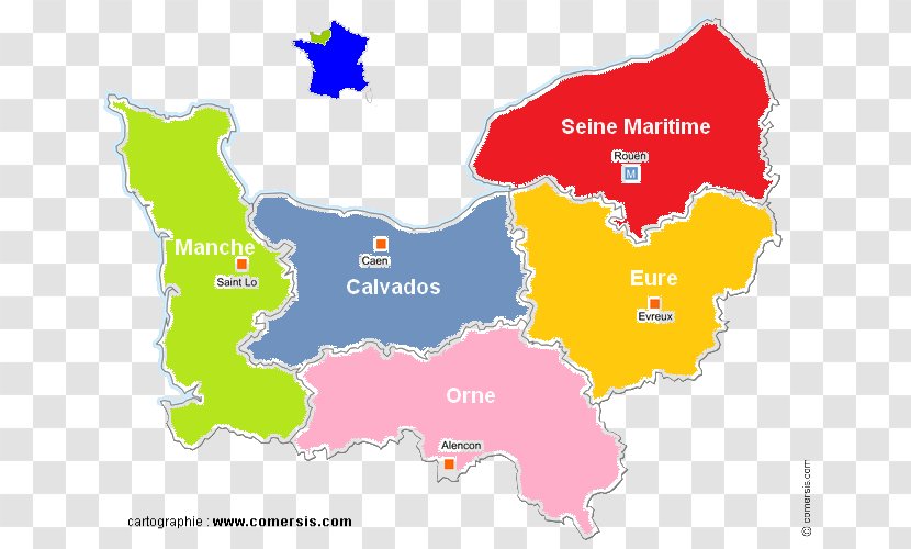 Map Regions Of France Manche History Normandy Eure - Upper Transparent PNG