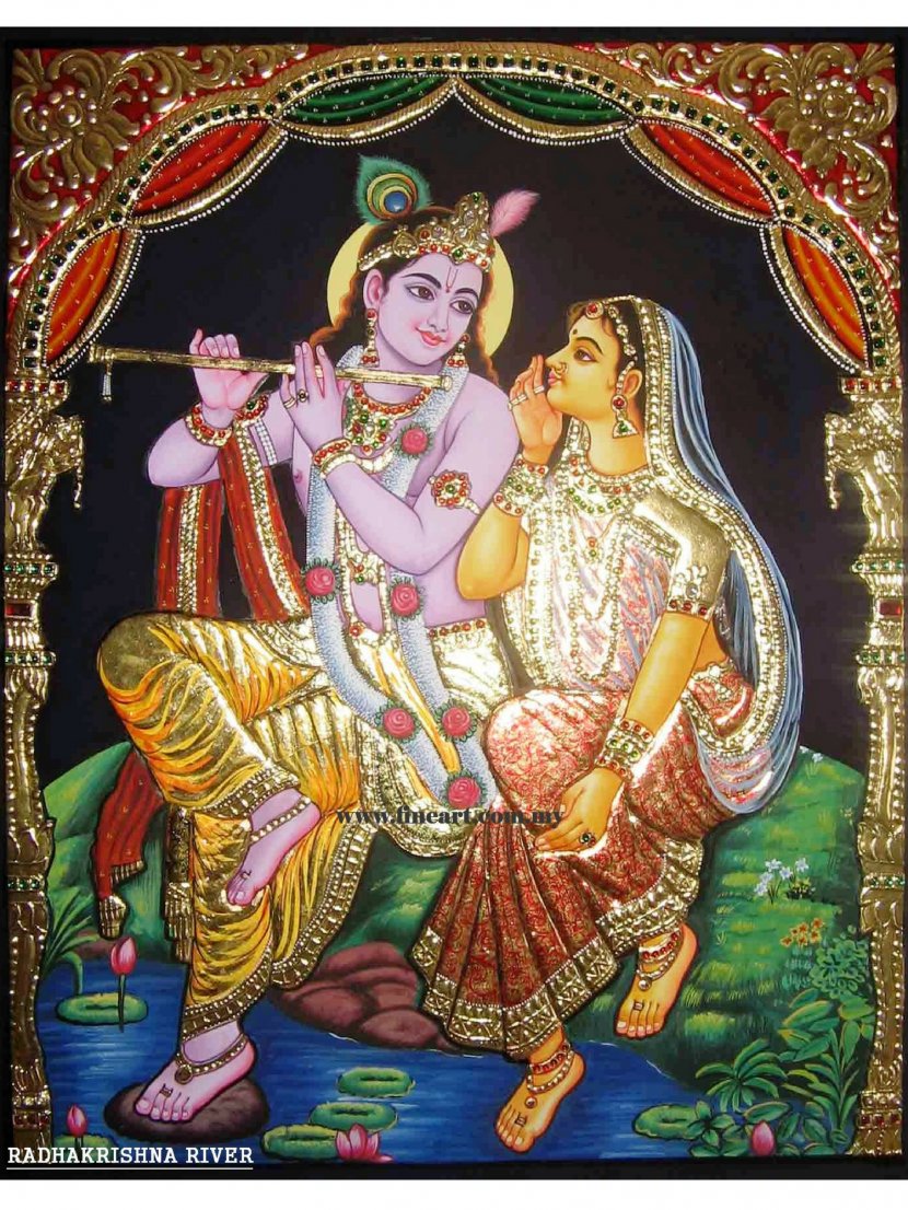 Krishna Thanjavur Shiva Painting Art - Religion - Radha Transparent PNG