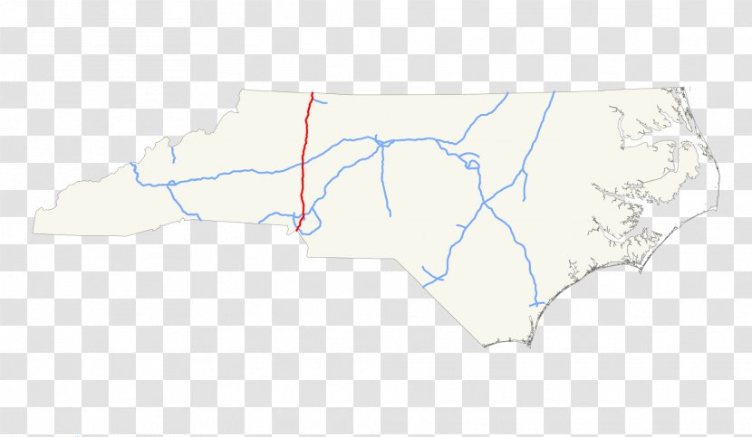Map North Carolina Line - Elevation - Interstate Transparent PNG