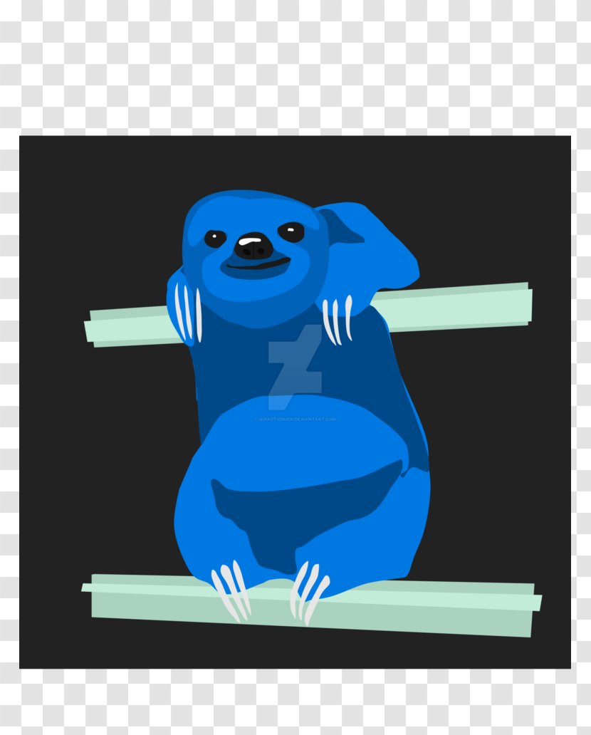 Cobalt Blue Cartoon Font - Sloth Vector Transparent PNG
