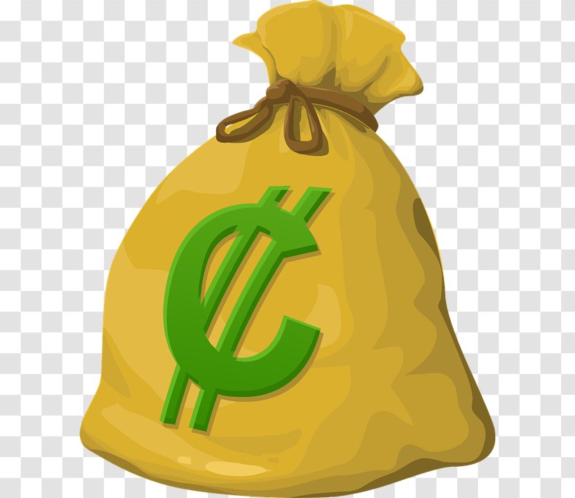 Money Bag Clip Art - Yellow - Liheap Cliparts Transparent PNG