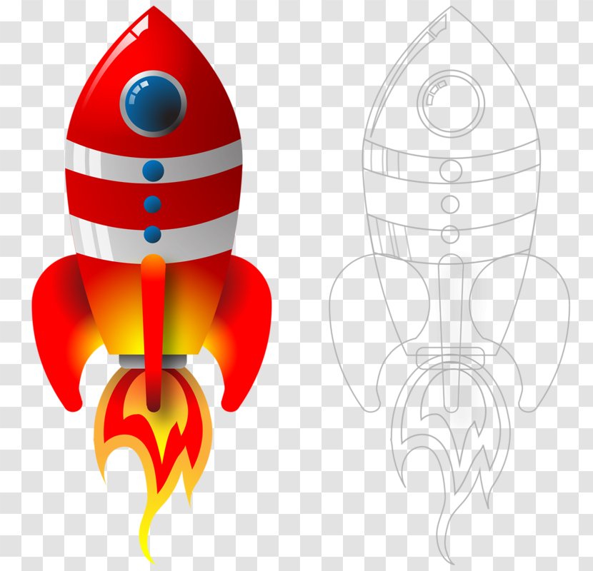 Rocket Launch Toy - Spacecraft - Hand-painted Transparent PNG