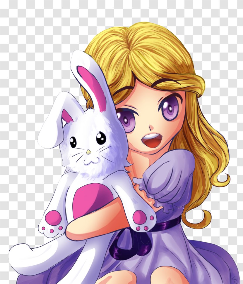 Easter Bunny Hare Violet Rabbit - Flower - Innocence Transparent PNG