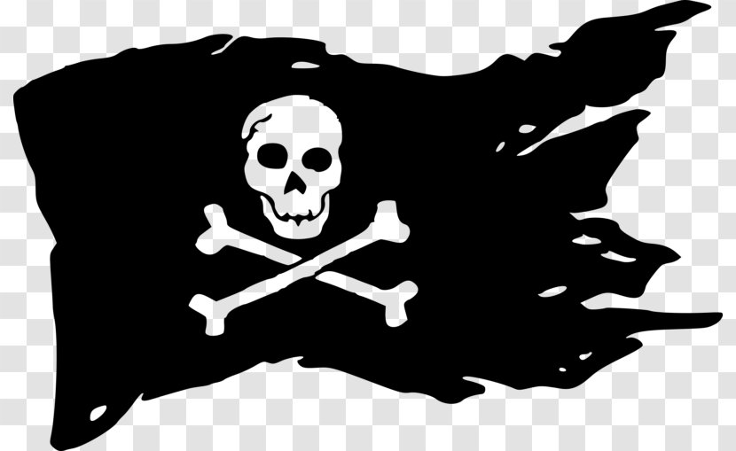 Jolly Roger Thomas Tew Piracy Clip Art - Black And White - Flag Transparent PNG