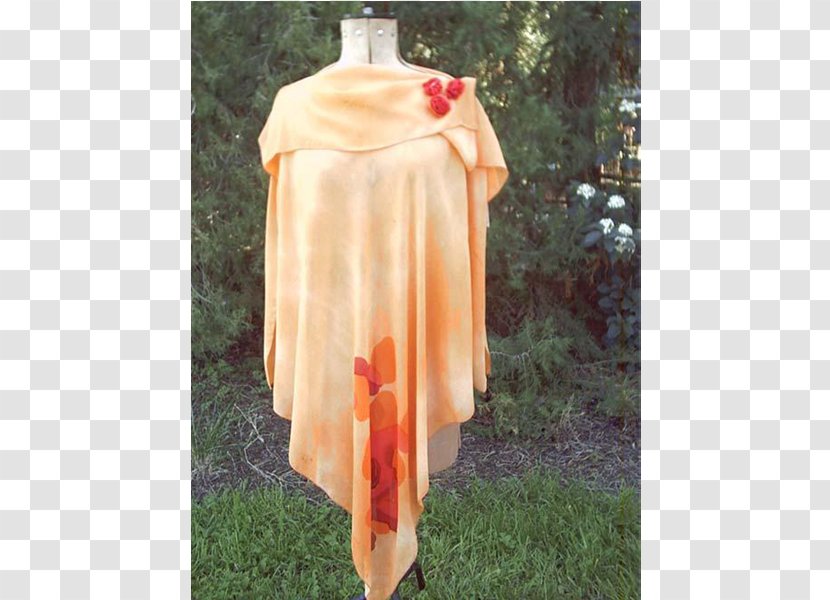 Silk Shoulder Dress Orange Red Transparent PNG