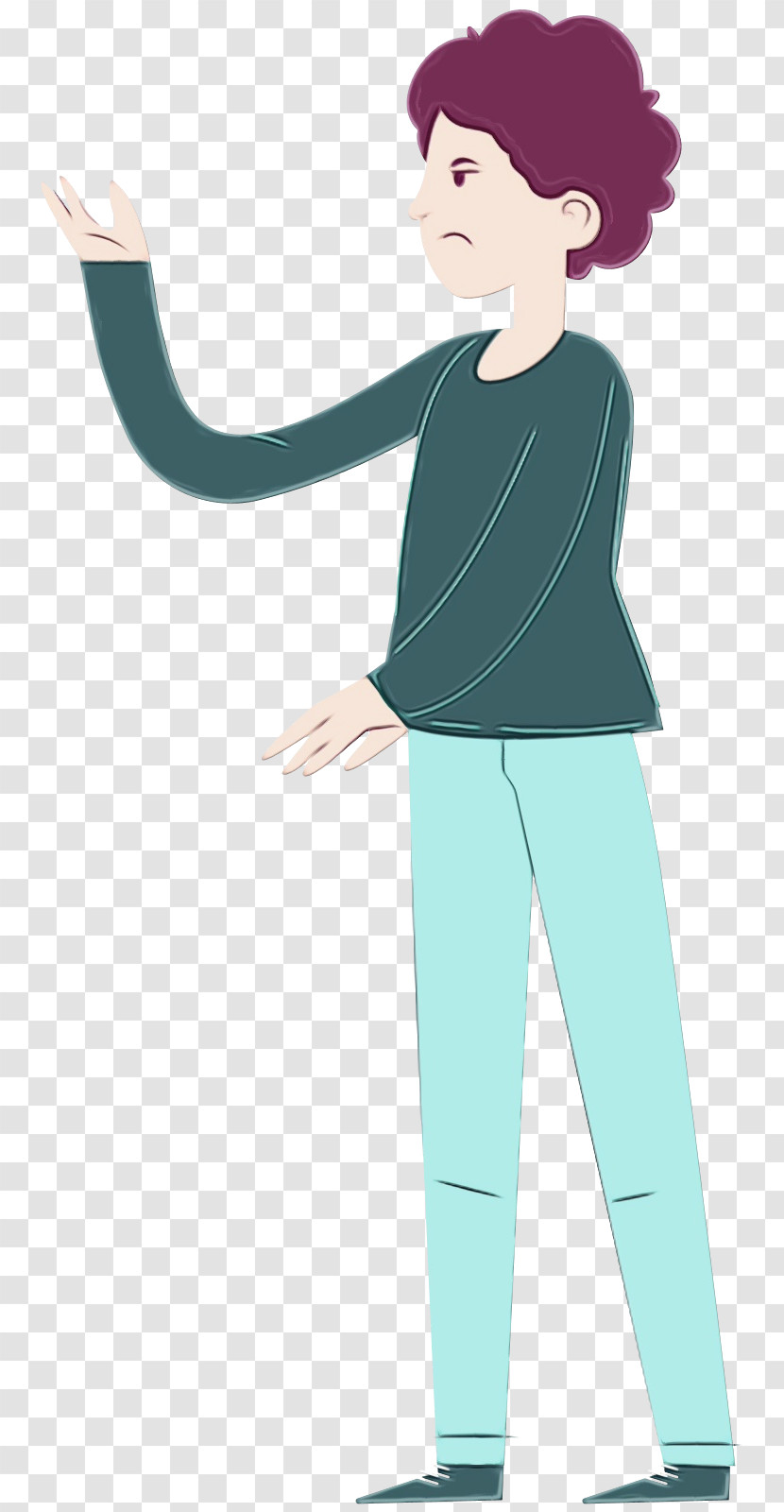Cartoon Teal Male Arm Cortex-m Happiness Transparent PNG