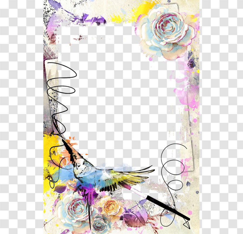 Picture Frames Watercolor Painting - Tableau - Vector Flowers Frame Design Material Transparent PNG