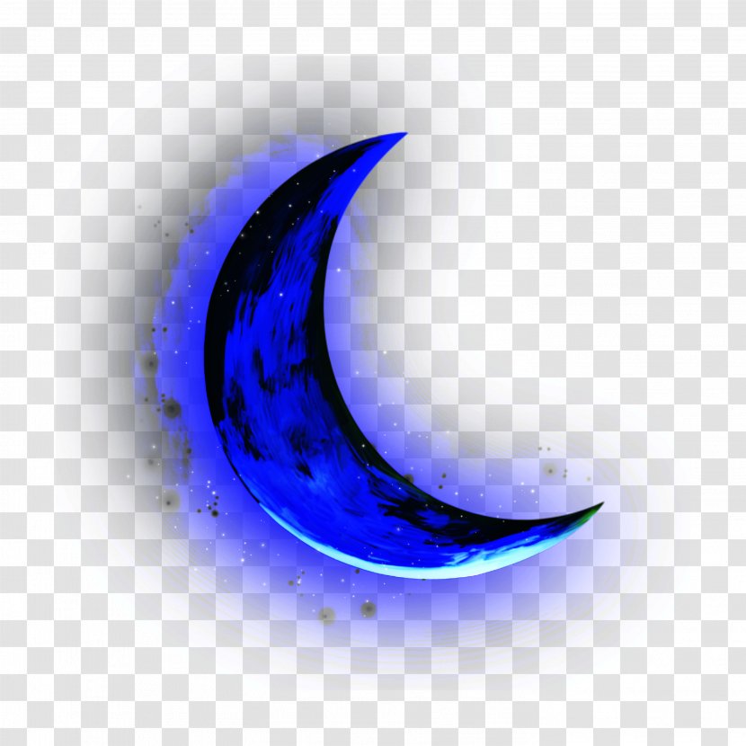 Full Moon Crescent PicsArt Photo Studio Blue - Computer - Cool Colors Transparent PNG