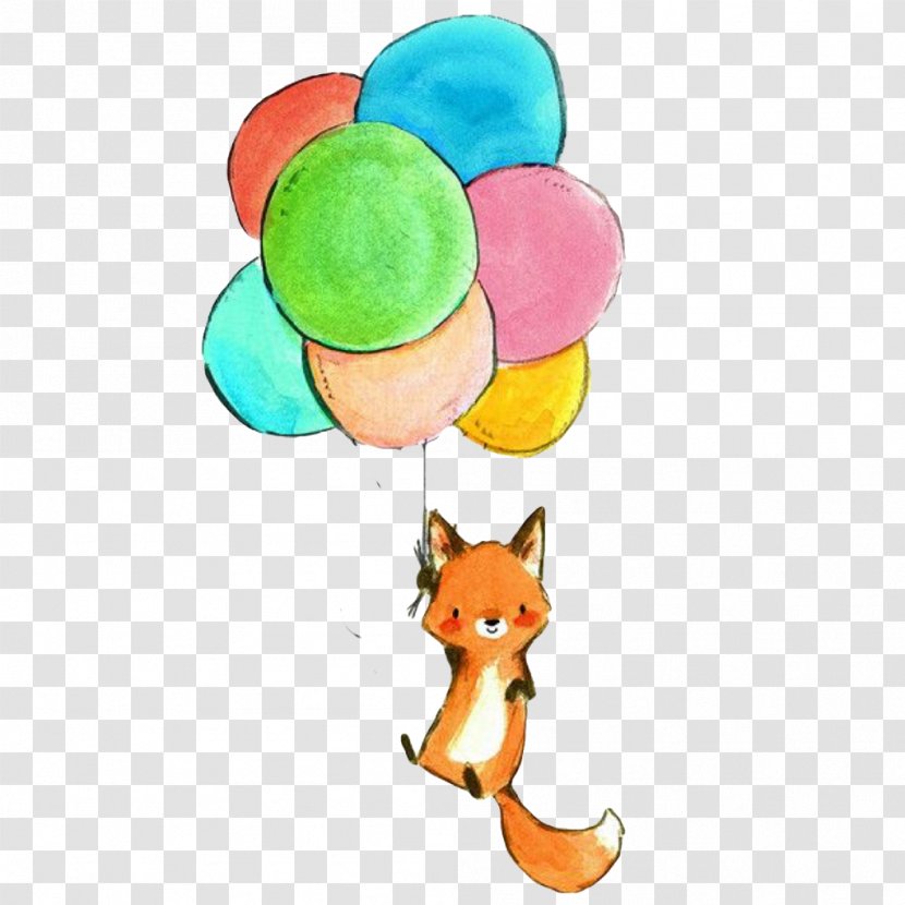 Paper Clip Art Balloon Drawing Fox - Toy Transparent PNG