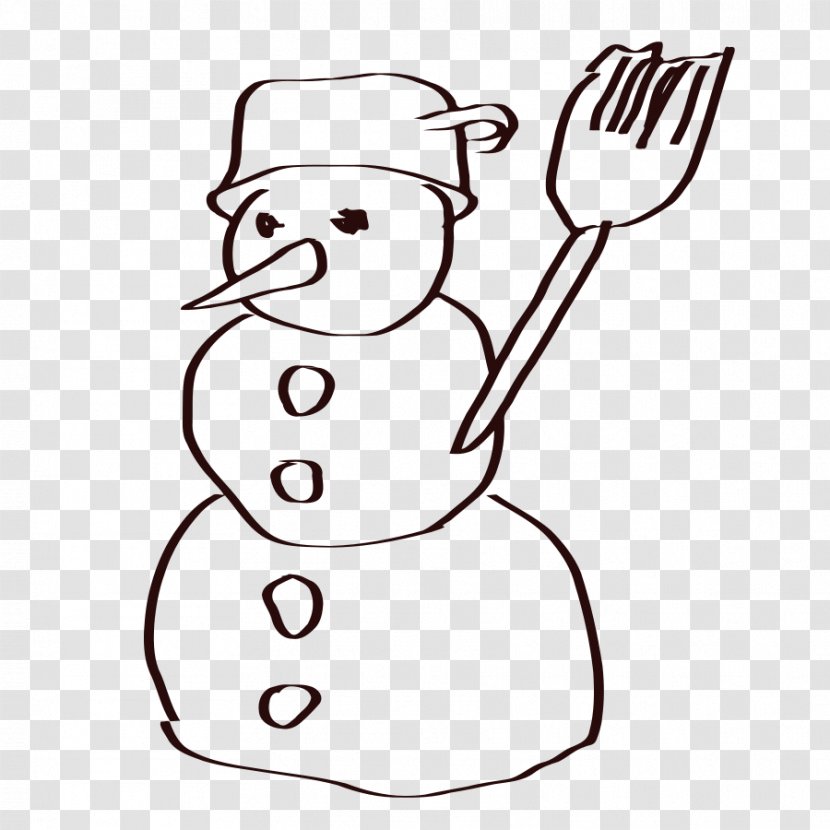 Snowman Clip Art - Cartoon - Sketch Cliparts Transparent PNG