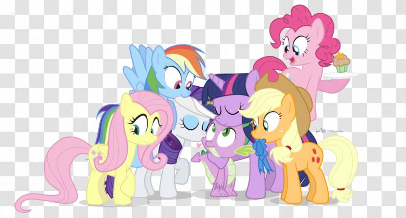 Pony Spike Applejack Rainbow Dash Rarity - Cartoon - Kiss Transparent PNG