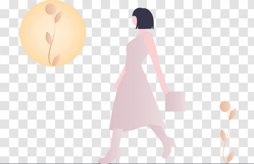Pink Dress Animation Silhouette Gesture Transparent PNG