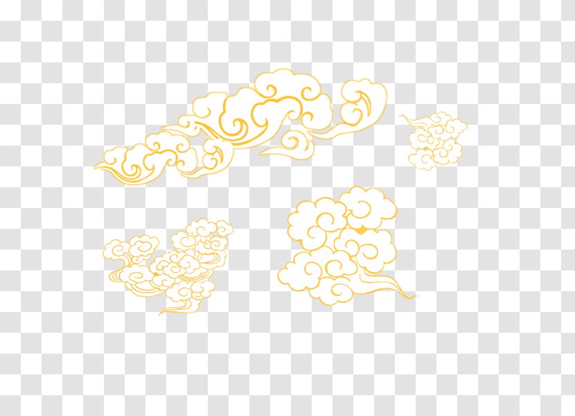 Paper Yellow Pattern - Classical Clouds Transparent PNG