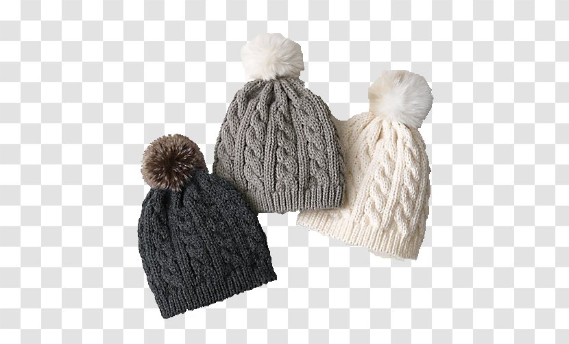 Beanie Knit Cap Knitting Pom-pom Hat - Pompom - Fake Fur Transparent PNG