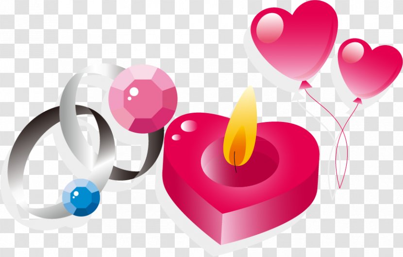 Valentines Day Clip Art - Love - Valentine Candle Ring Balloon Transparent PNG