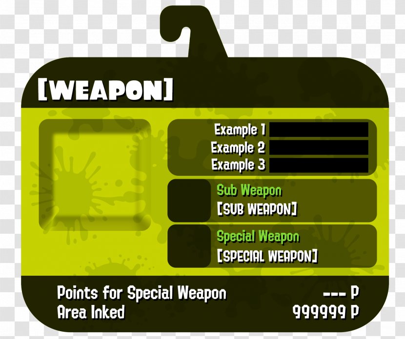 Splatoon 2 Nintendo Switch Weapon User Interface Transparent PNG