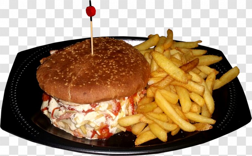 French Fries Hamburger Breakfast Sandwich Cheeseburger Buffalo Burger - Junk Food Transparent PNG