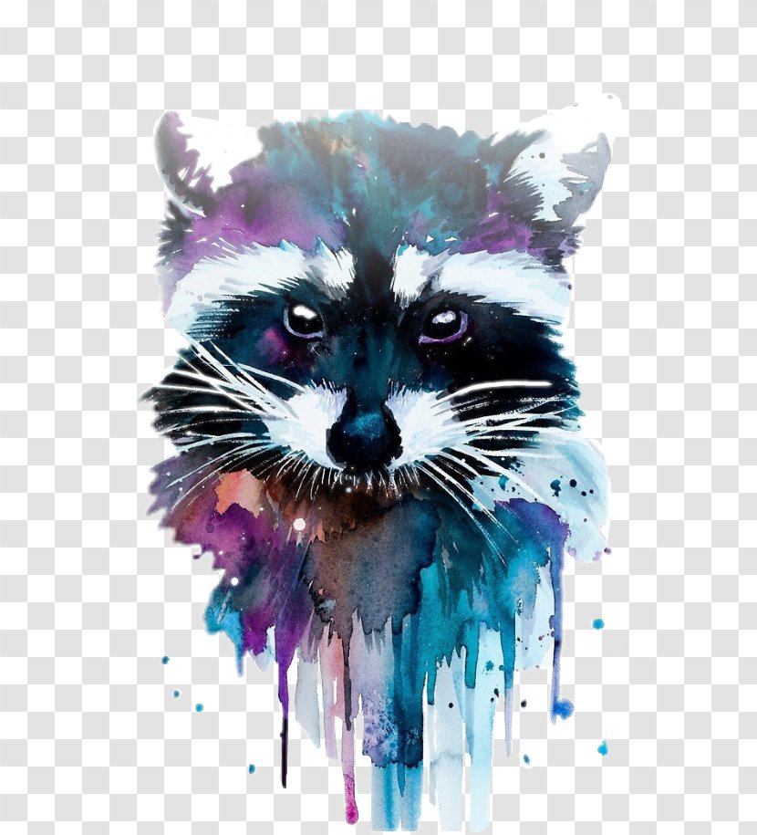 Watercolor Painting Drawing Raccoon Art Transparent PNG