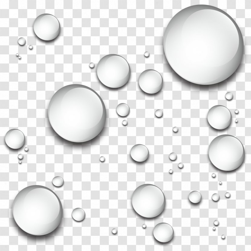 Three-dimensional Space Drop Euclidean Vector - Black And White - Water Droplets Transparent PNG