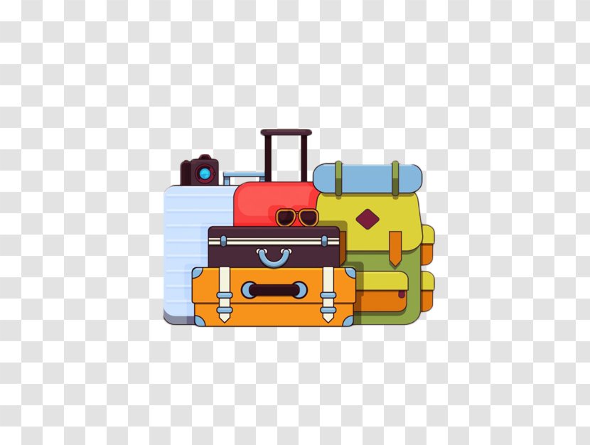 Baggage Suitcase Download Icon - Yellow - A Plurality Cartoon Luggage Transparent PNG