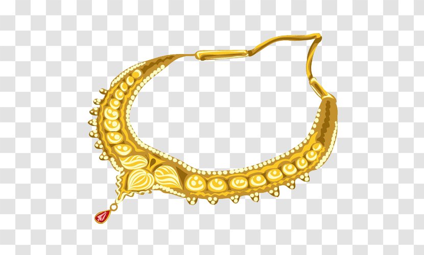 Earring Jewellery Necklace Gold - A Transparent PNG