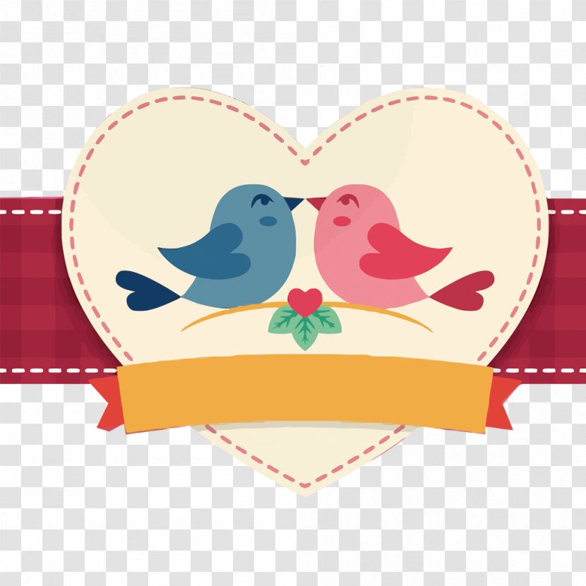 Bird Valentines Day - Kiss - KISS Free Vector Material Buckle Transparent PNG