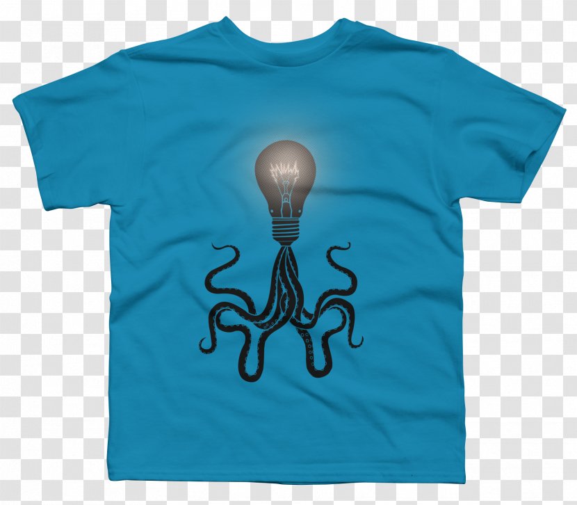 T-shirt Sleeve Clothing Blackflame - Aqua - Birdcage By Octopus Artis Transparent PNG
