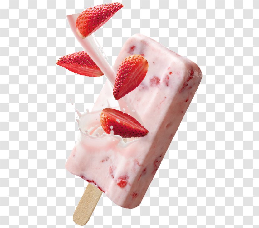 Frozen Yogurt Sundae Ice Cream Pop - Dessert - Strawberry Transparent PNG