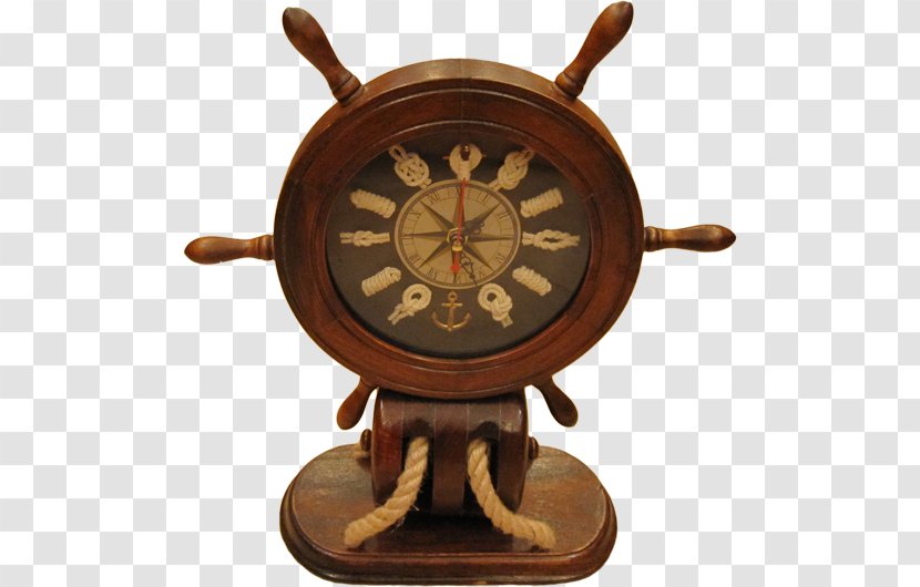 Ship's Wheel Pulley Brass Clock - Ship - Gifts Transparent PNG