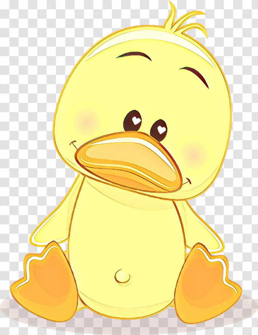 Yellow Cartoon Bird Duck Ducks, Geese And Swans - Beak Water Transparent PNG