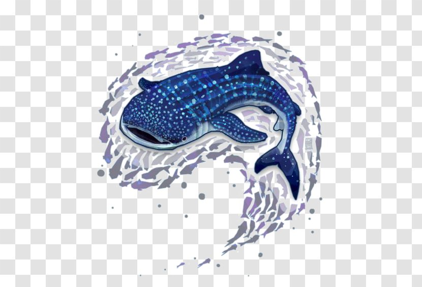 Whale Shark Great White Blue - Art - Hand-painted Transparent PNG