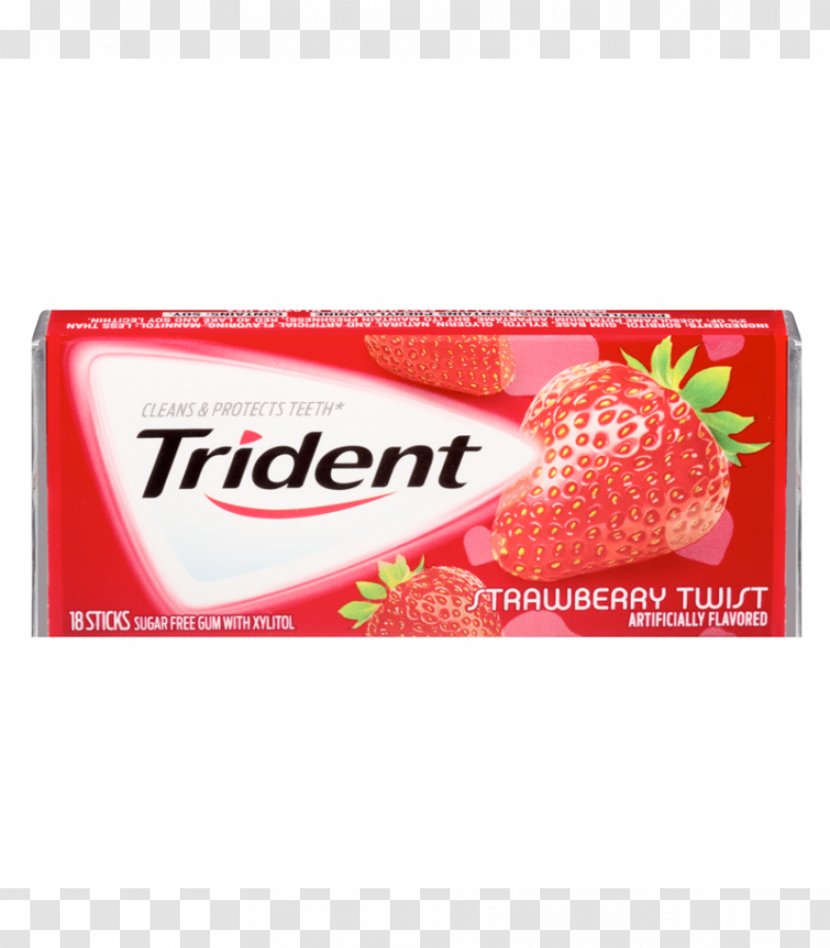 Chewing Gum Trident Candy Bubble Strawberry - Sugar Substitute Transparent PNG