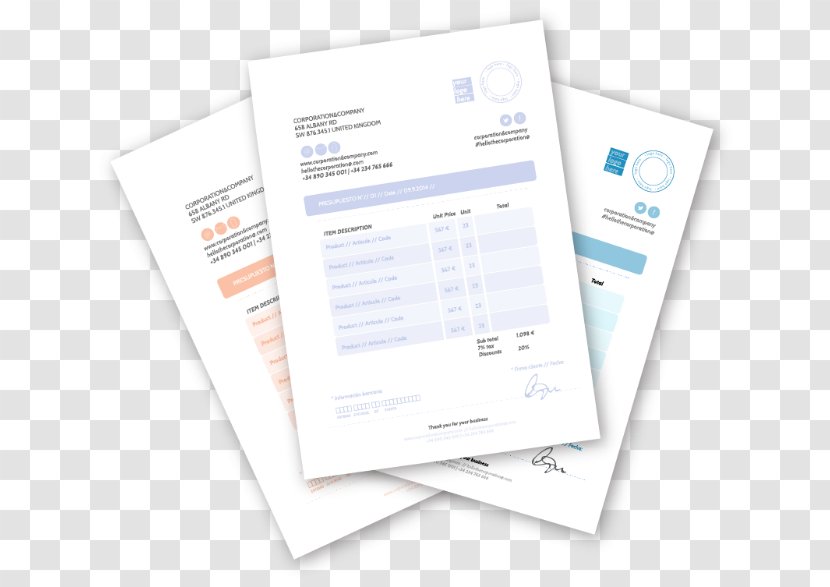Printing Invoice Template Form - Design Transparent PNG