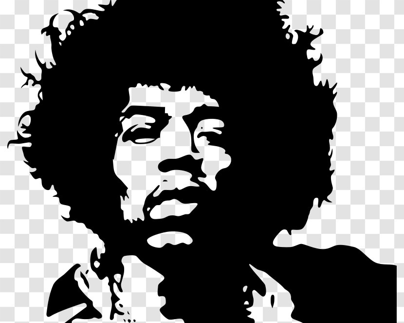 The Jimi Hendrix Experience Musician - Smile - Black And White Art Transparent PNG