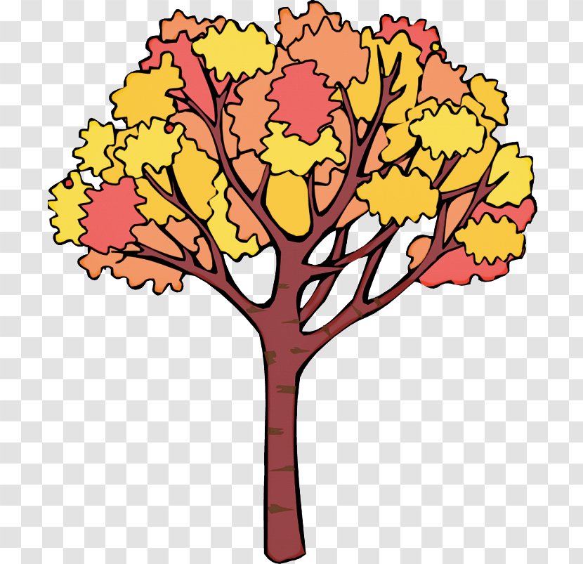 Clip Art Tree Leaf Plant Yellow - Stem - Flower Transparent PNG