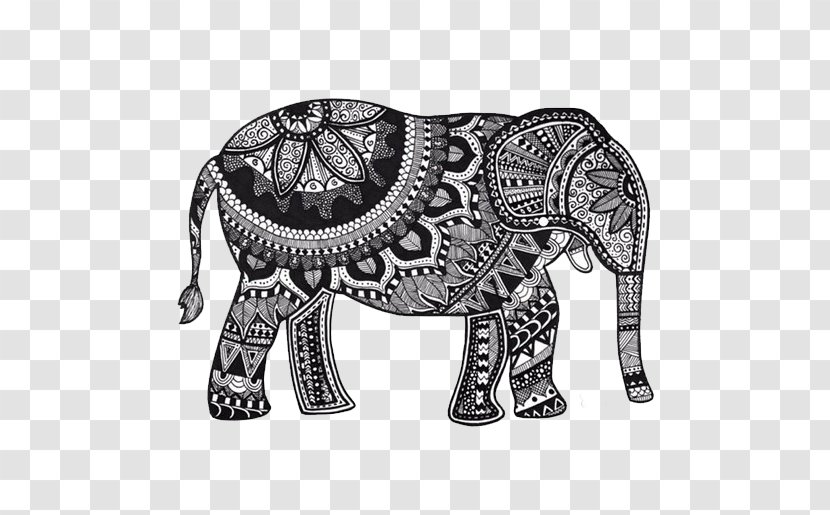 T-shirt Sticker Elephant Mandala - Art - Motif Transparent PNG