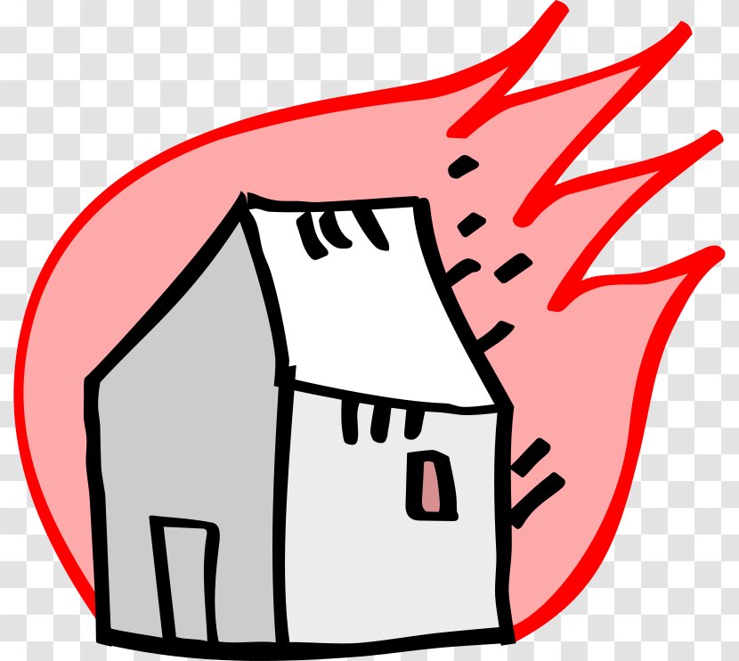 Burning House Clip Art - Black And White - Burnt Transparent PNG