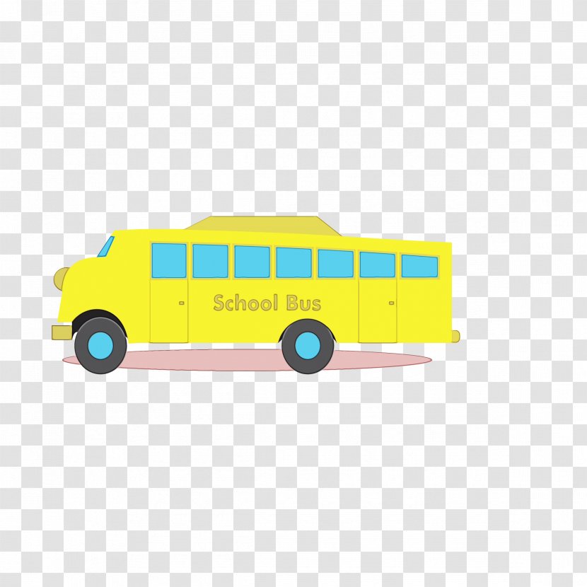 Cartoon School Bus - Vehicle - Yellow Engine Transparent PNG