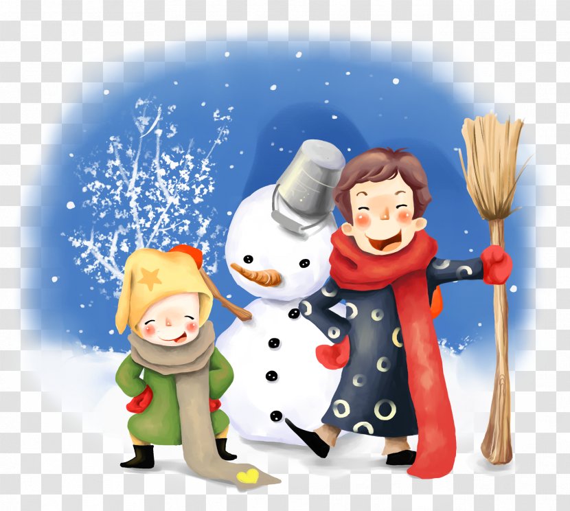 Desktop Wallpaper Animation Mobile Phones Drawing - Happiness - Winter Snowman Children Transparent PNG