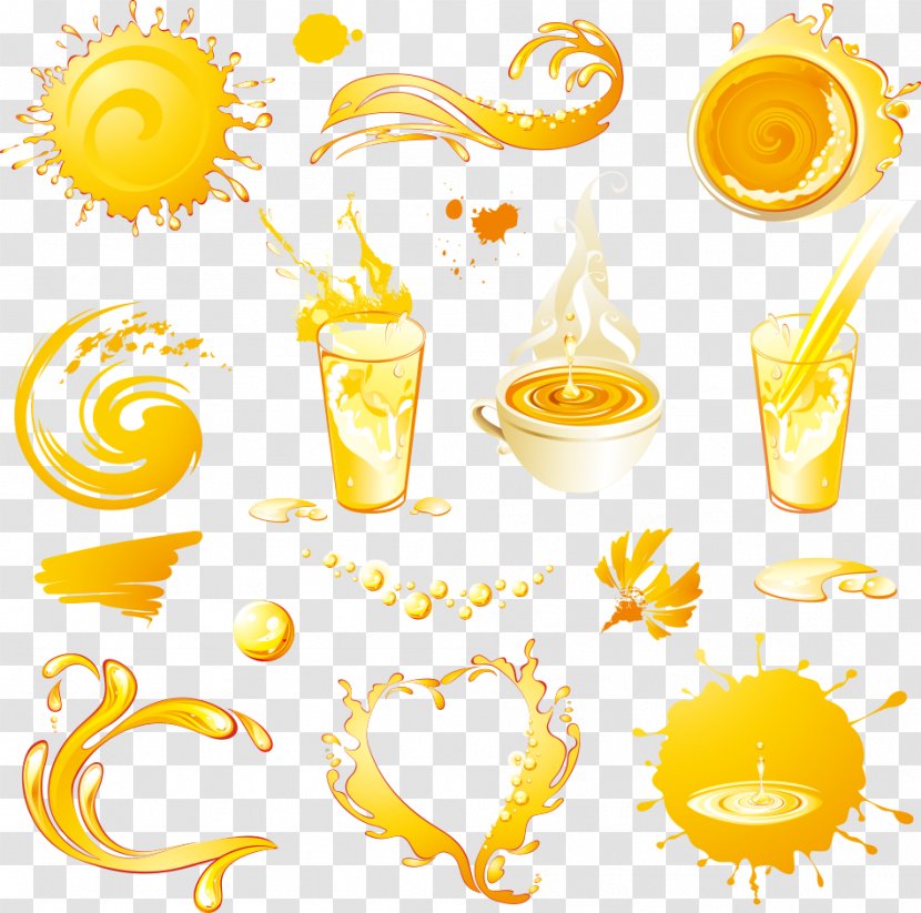 Orange Juice Soft Drink Splash - Vector Transparent PNG