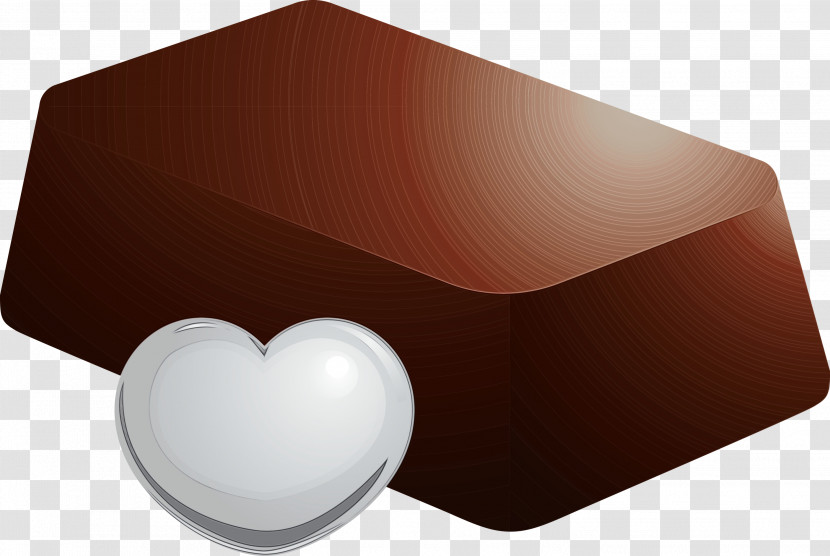 Brown Heart Table Paper Square Transparent PNG