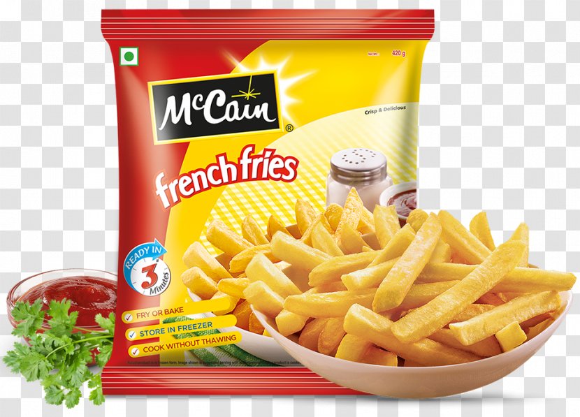 French Fries Veggie Burger McCain Foods Frozen Food Cuisine - Potato Transparent PNG