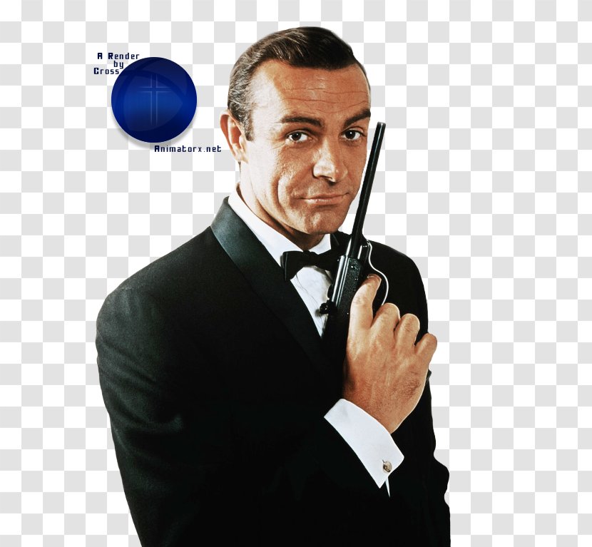 Sean Connery James Bond Dr. No Gun Barrel Sequence Film - Tuxedo - Transparent Background Transparent PNG