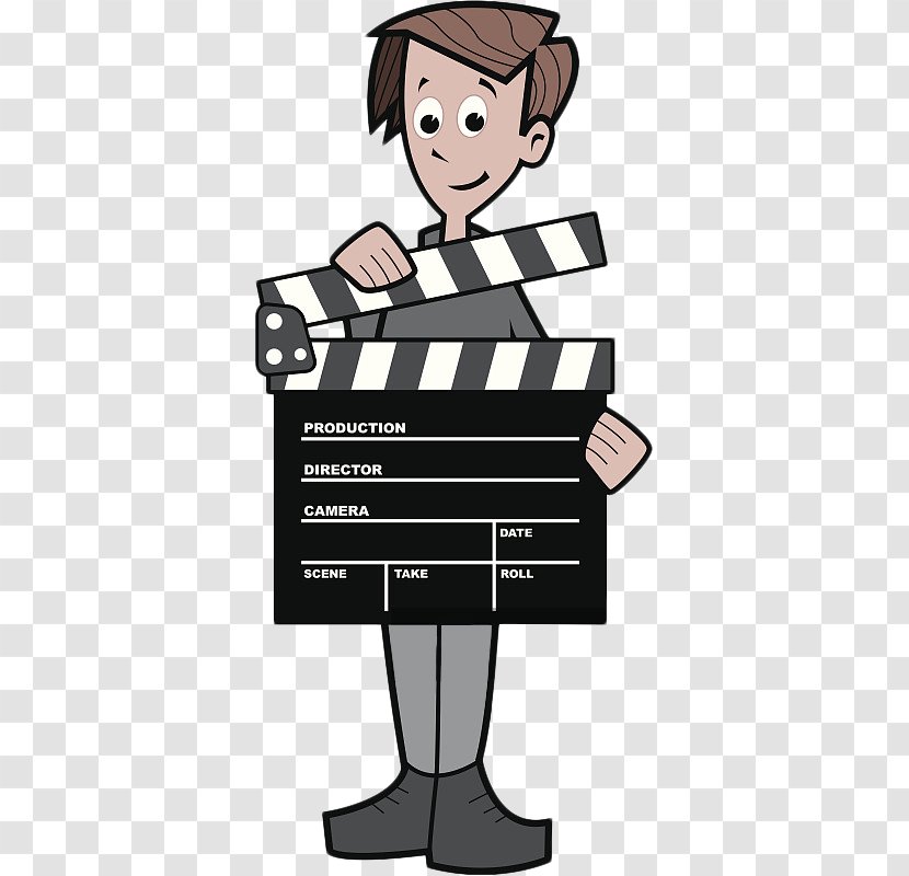 Photographic Film Clip Art - Director - Cartoon Man Holding Log Card Transparent PNG