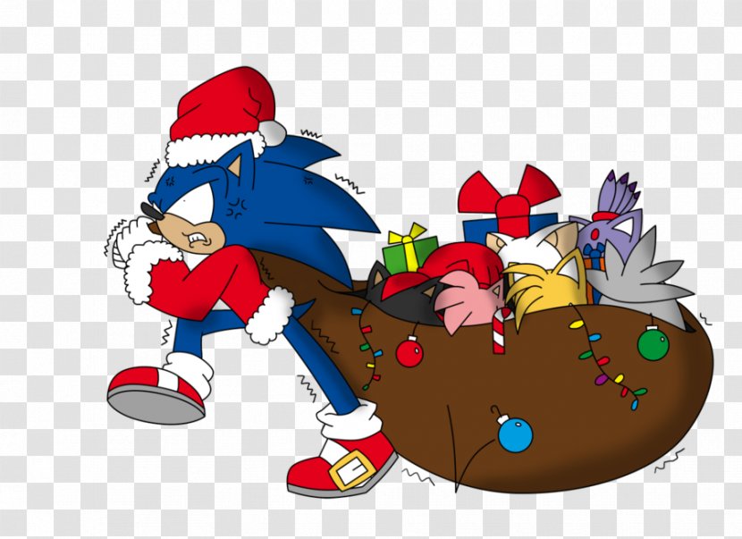Sonic The Hedgehog Santa Claus Tails Chaos Knuckles Echidna - Champagna Transparent PNG