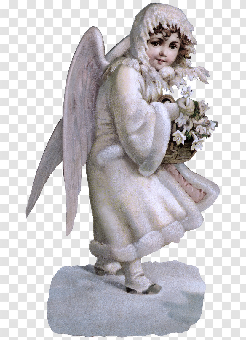 Figurine Angel Sculpture Statue Wing Transparent PNG