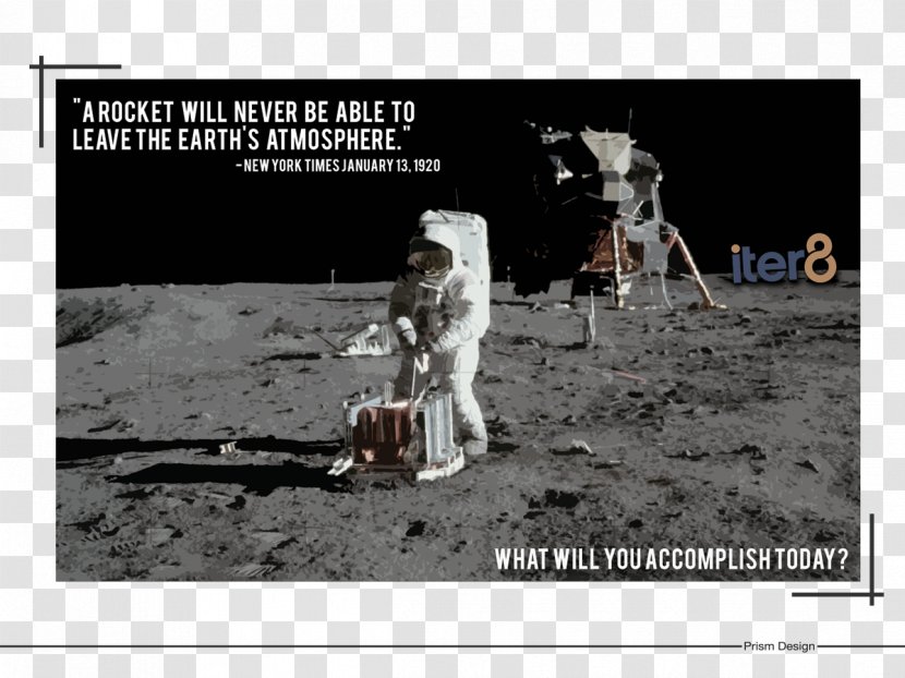 Apollo 11 Program Moon Landing Lunar Lander - Astronaut - Vision Design Poster Transparent PNG