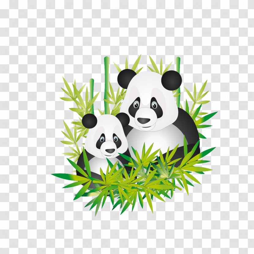 Giant Panda Bear Cartoon Clip Art - Royaltyfree - Cute Mother Transparent PNG
