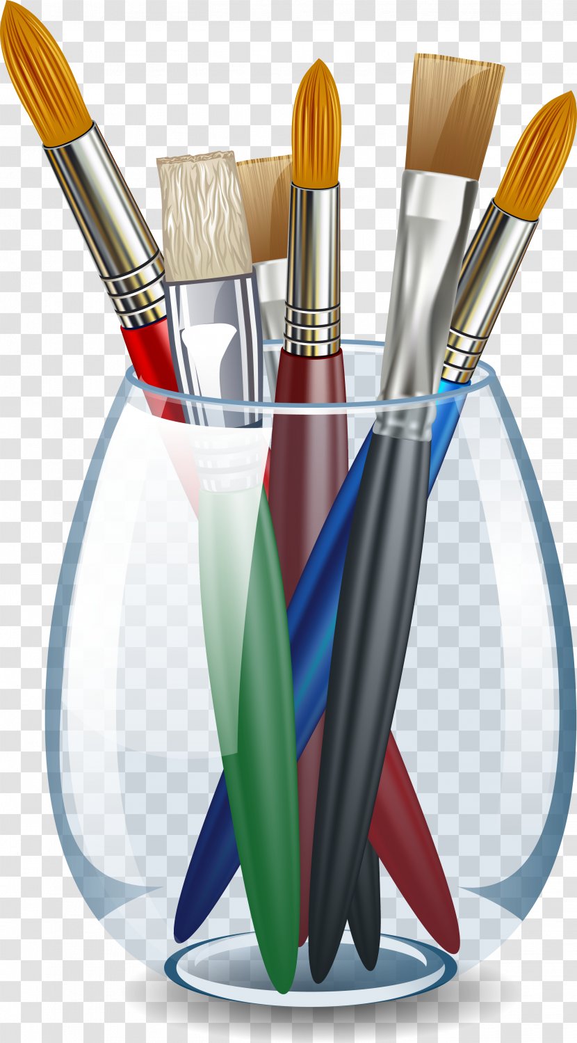 Palette Pencil Paintbrush Painting Transparent PNG